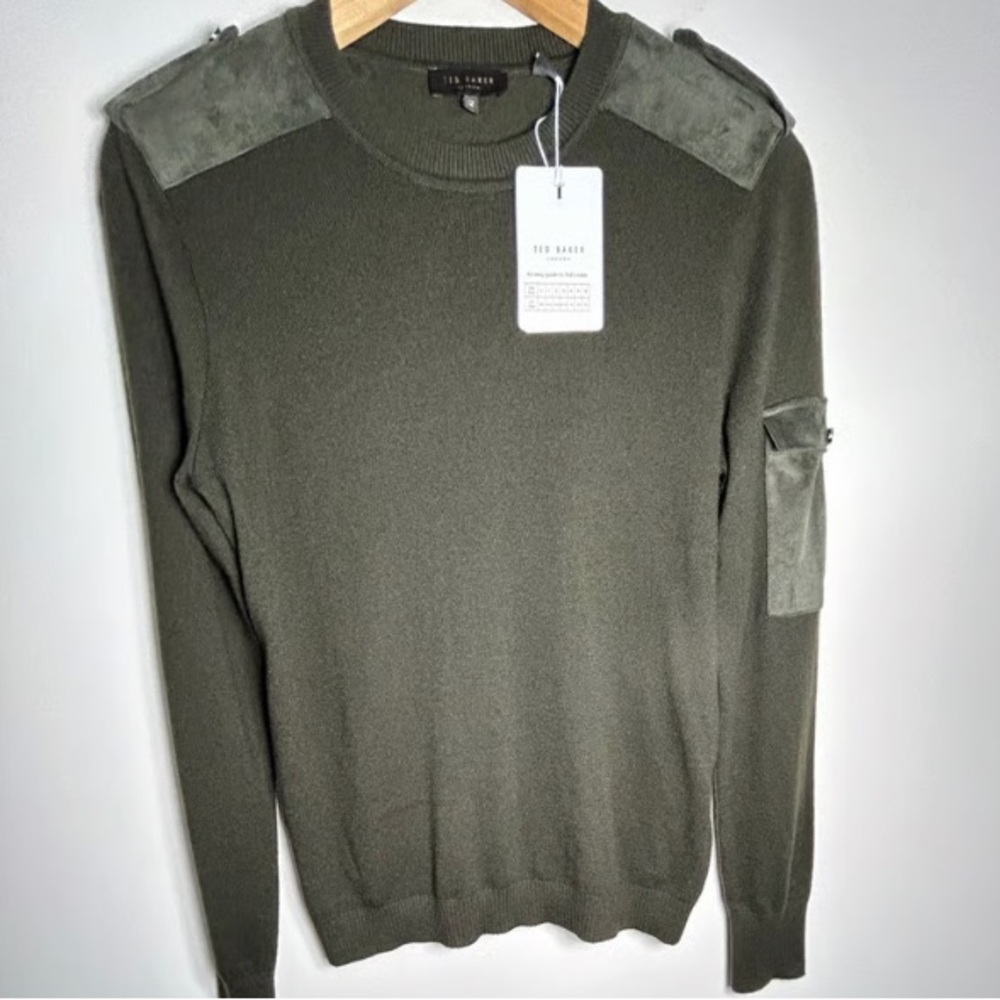 GORGEOUS TED BAKER London Utility sweater utility green  MSRP:$198.00